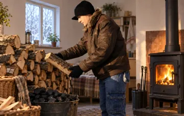 Brennholz und Kohle für die Ofenheizung in ukrainischen Haushalten