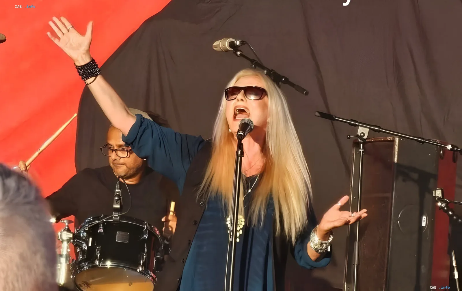 Canadian rock singer Sass Jordan performing live