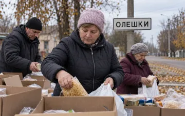 Доставка гуманітарної допомоги дронами в окуповані Олешки