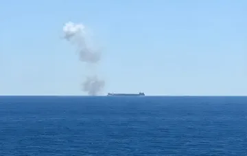 Drone-attacked Turkish grain vessel in the Black Sea