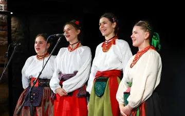 DakhaBrakha performing in an underground parking lot during GOGOLFEST in Zaporizhzhia