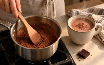 Процесс приготовления ароматного какао с обжариванием шоколадного порошка