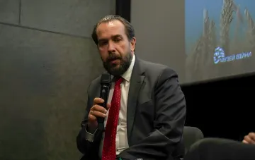 Polish Chargé d'Affaires Piotr Łukasiewicz speaking about Russia