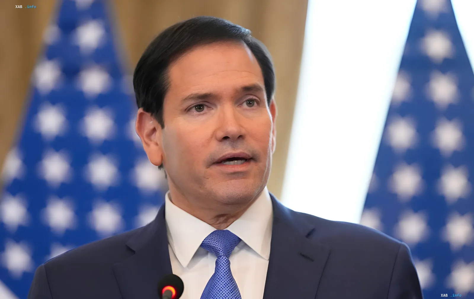 US Secretary of State Marco Rubio making a statement