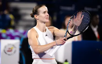 Elina Svitolina celebrates her victory at the Beijing tournament