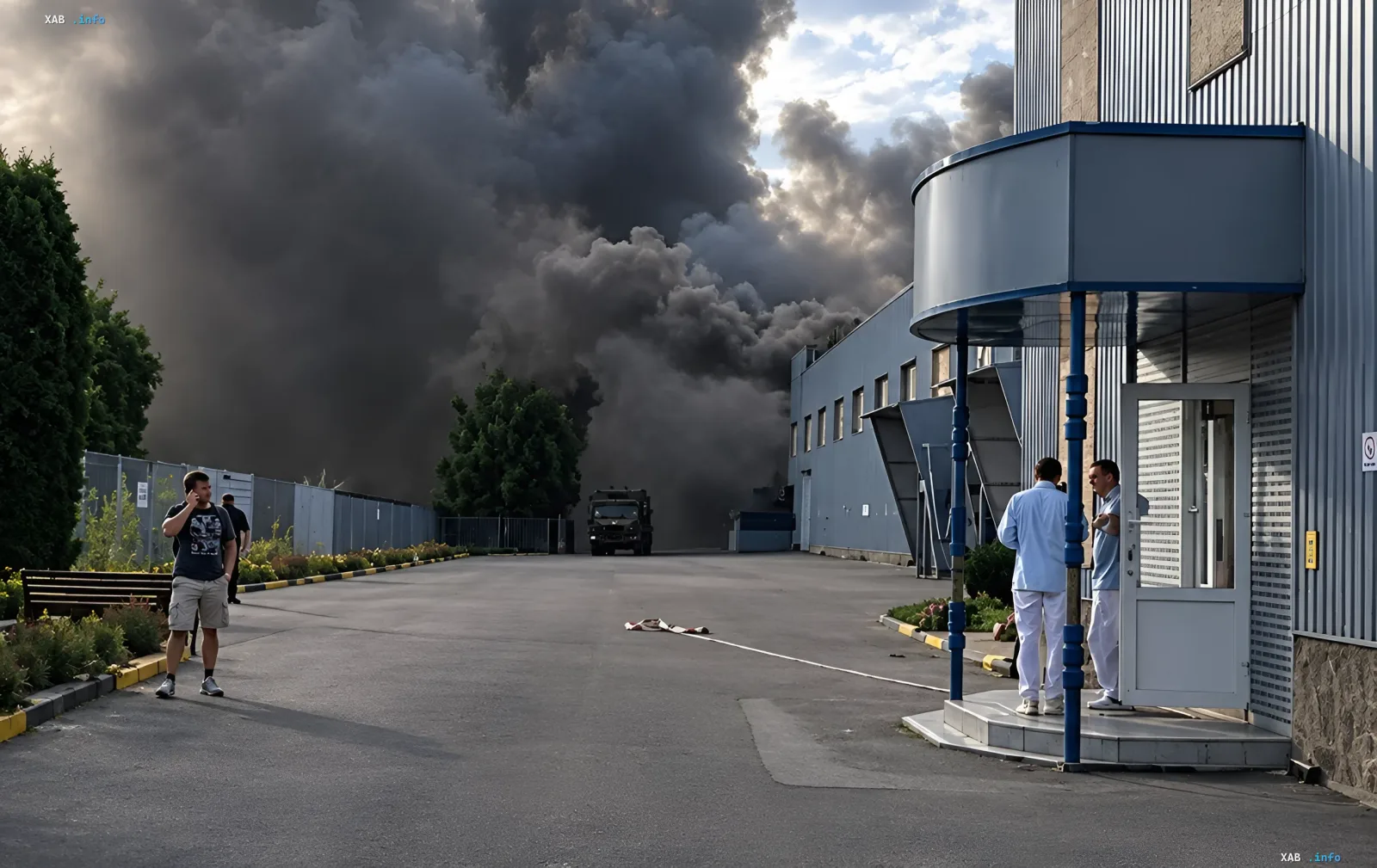 Destroyed Kusum pharmaceutical plant in Sumy after shelling