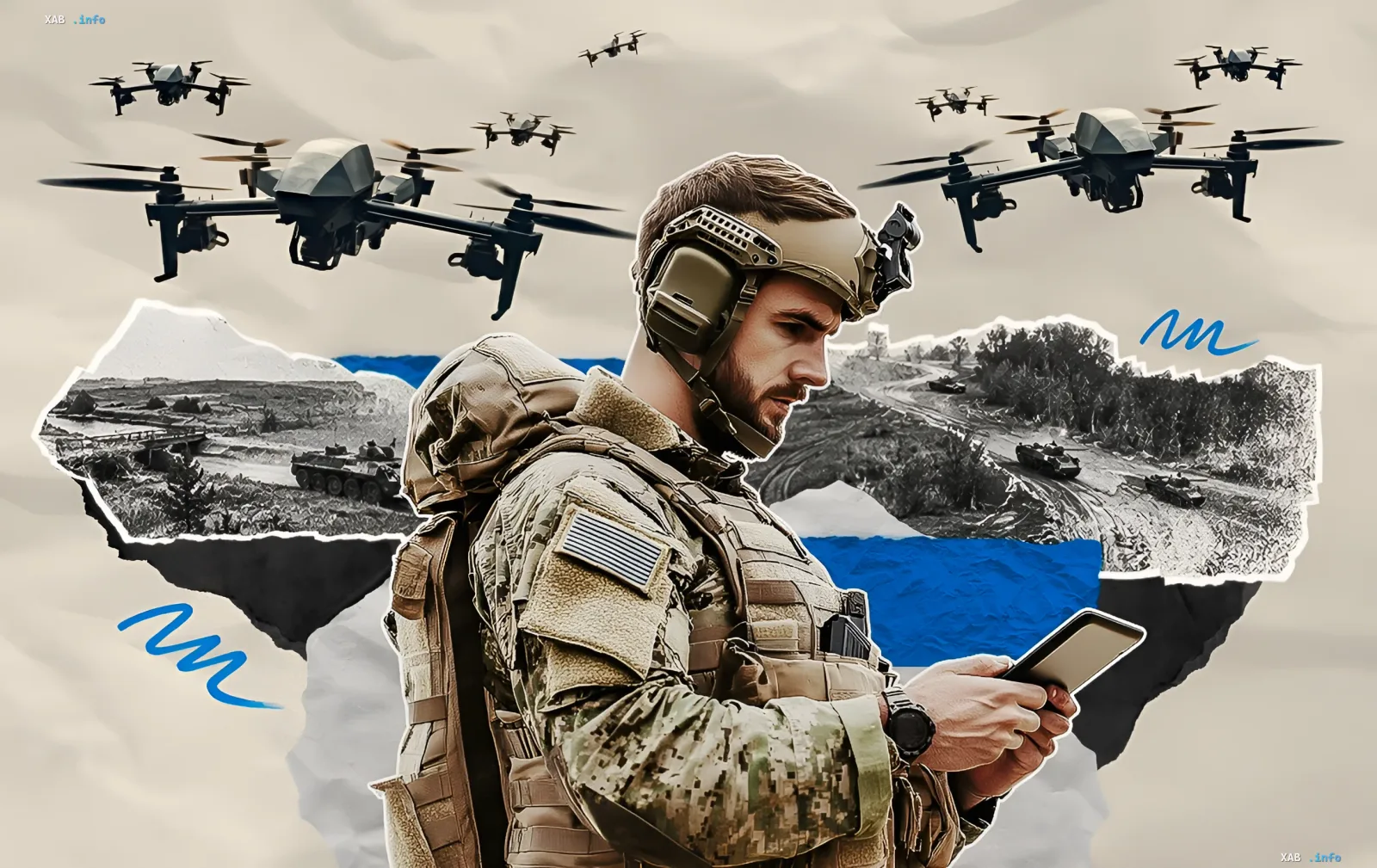 Military drone with artificial intelligence elements