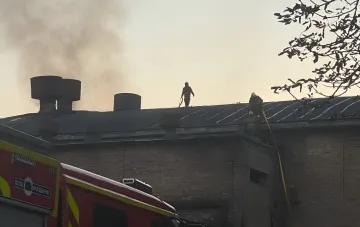 Aftermath of the missile strike on the Dovzhenko Film Studio in Kyiv on October 7