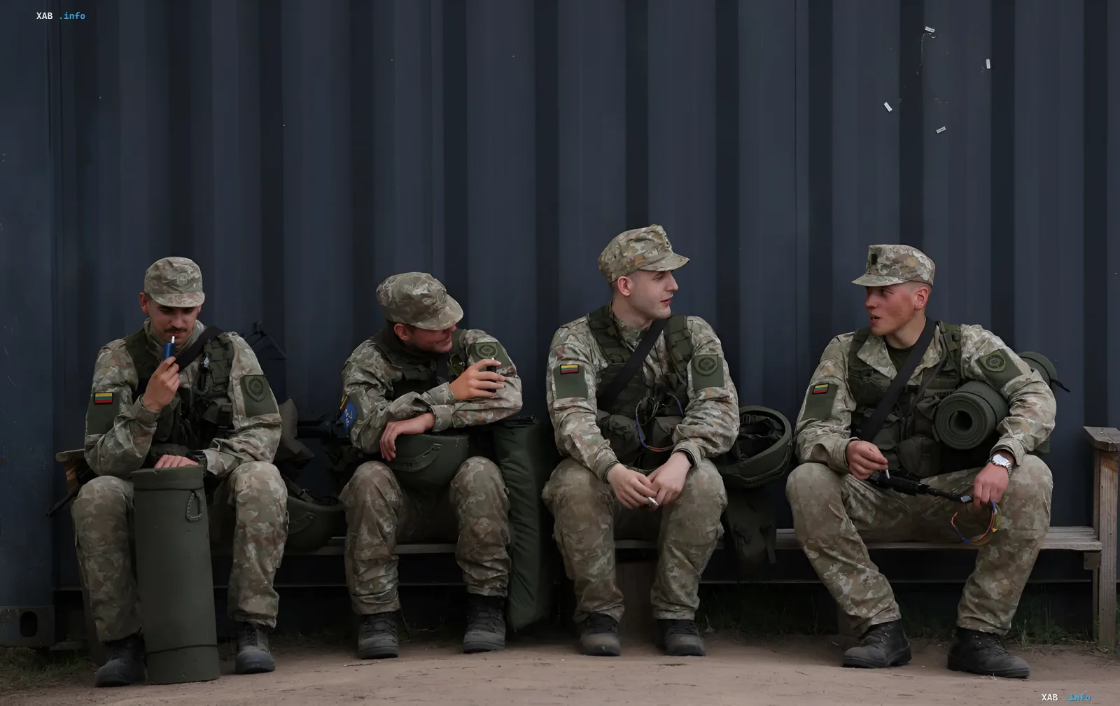 Литовские военнослужащие на границе с Калининградской областью