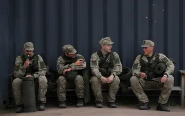 Литовские военнослужащие на границе с Калининградской областью