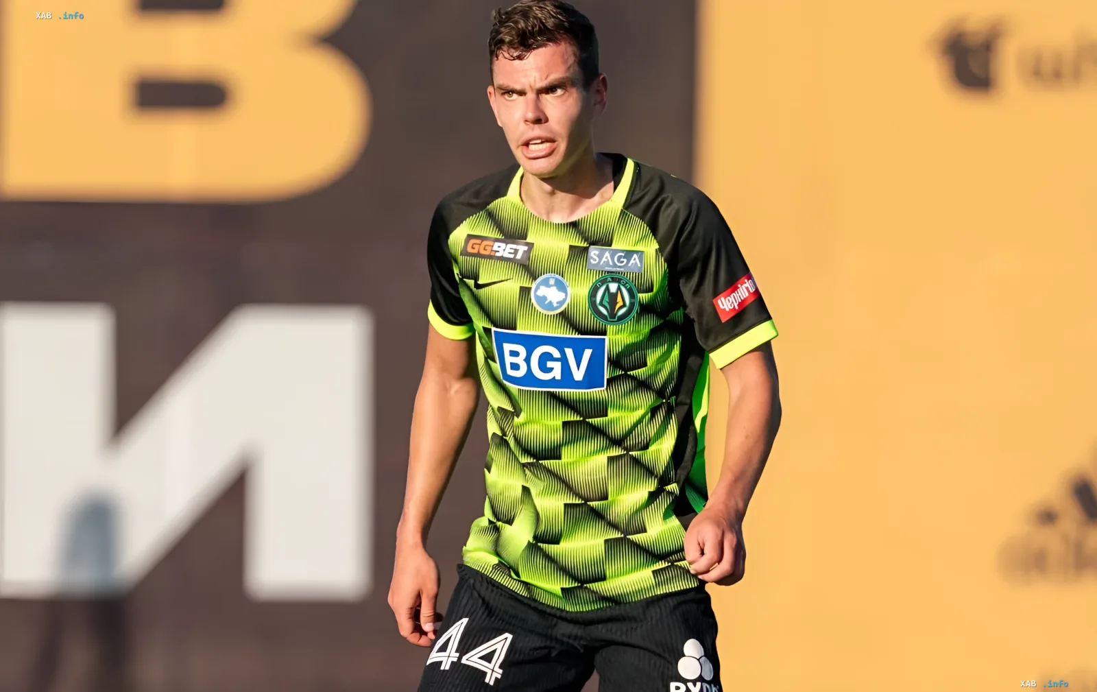 Serhii Chobotenko wearing Polissya FC kit