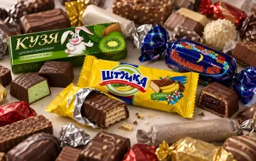 Ассортимент популярных сладостей 2000-х годов в Украине