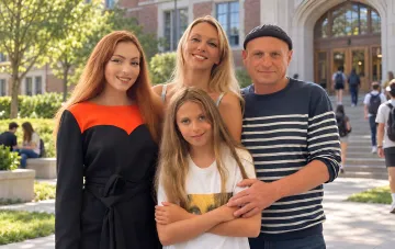 Olya Polyakova with her daughter Alisa
