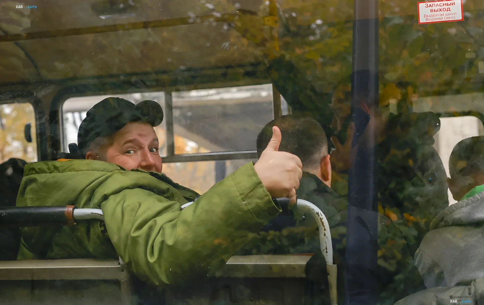 Russian servicemen on the front line