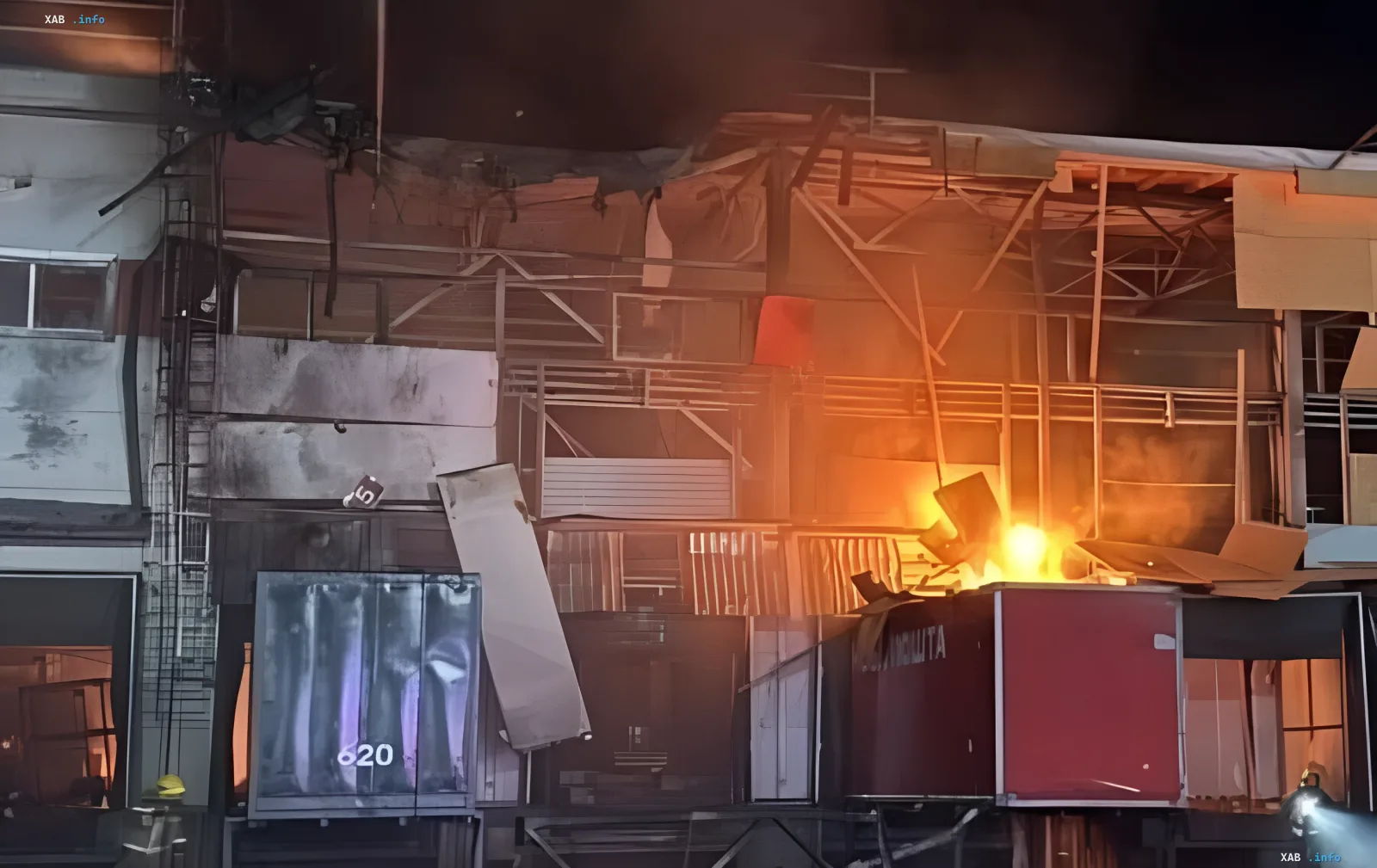 Aftermath of Russian strike on warehouses near Dnipro and Nova Poshta terminal