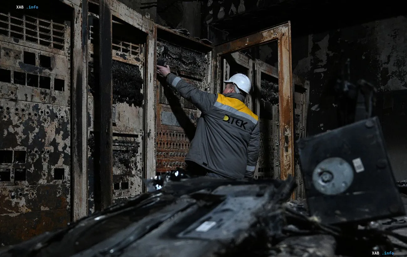 Aftermath of the strike on a DTEK energy facility in Dnipropetrovsk region