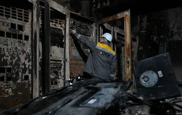 Aftermath of the strike on a DTEK energy facility in Dnipropetrovsk region