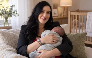 Solomiya Vitvitska with newborn son Ustym