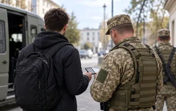 Сотрудники ТЦК в Харькове во время проверки документов