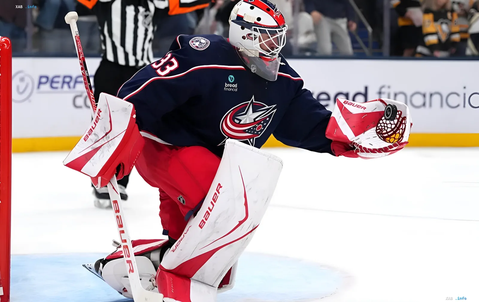 Goaltender Cam Talbot celebrating an NHL victory