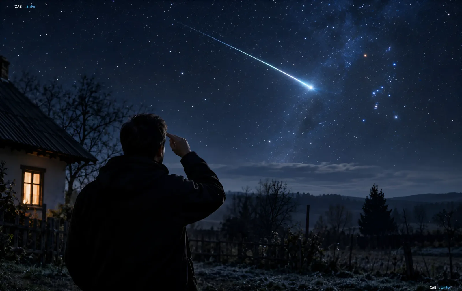 Orionid meteor shower in the night sky