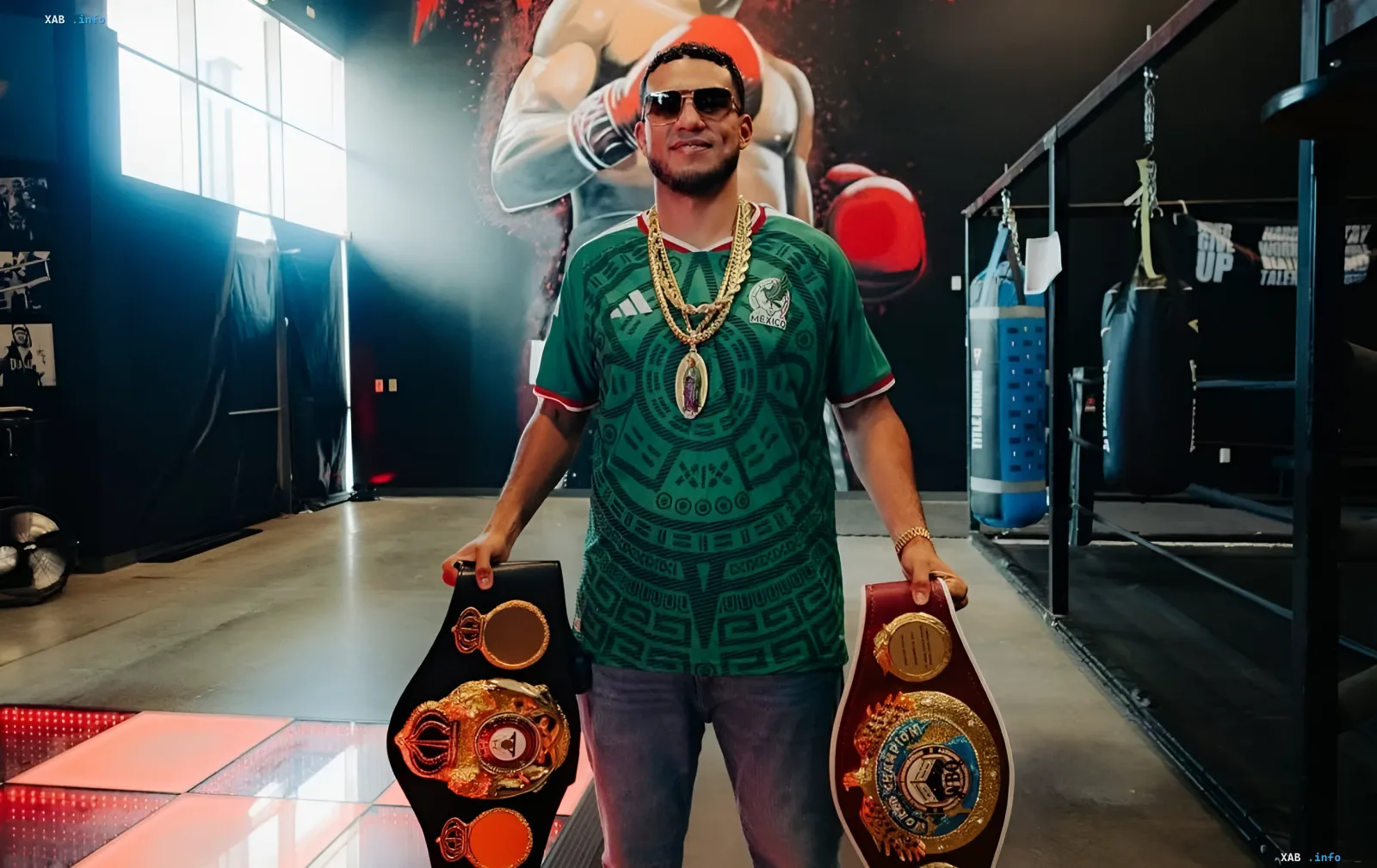 Александр Усик на ринге во время чемпионского поединка