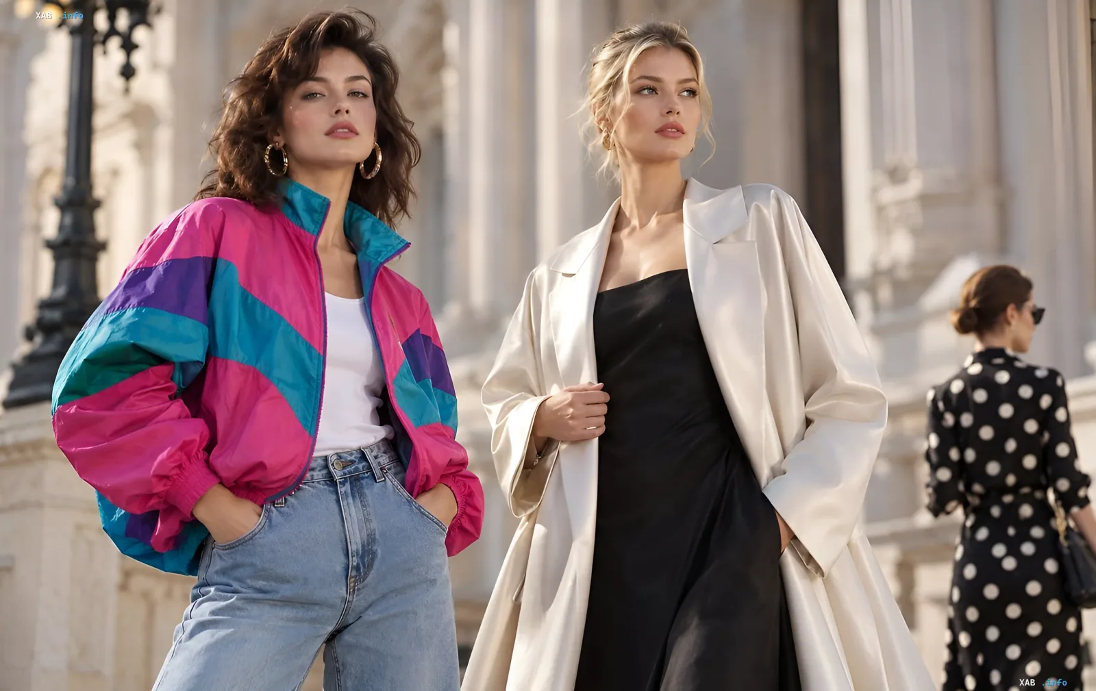Fashionable woman in trendy outerwear