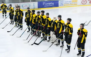 Moment of the Ukrainian Hockey Championship match between Sershni and Odeshchyna