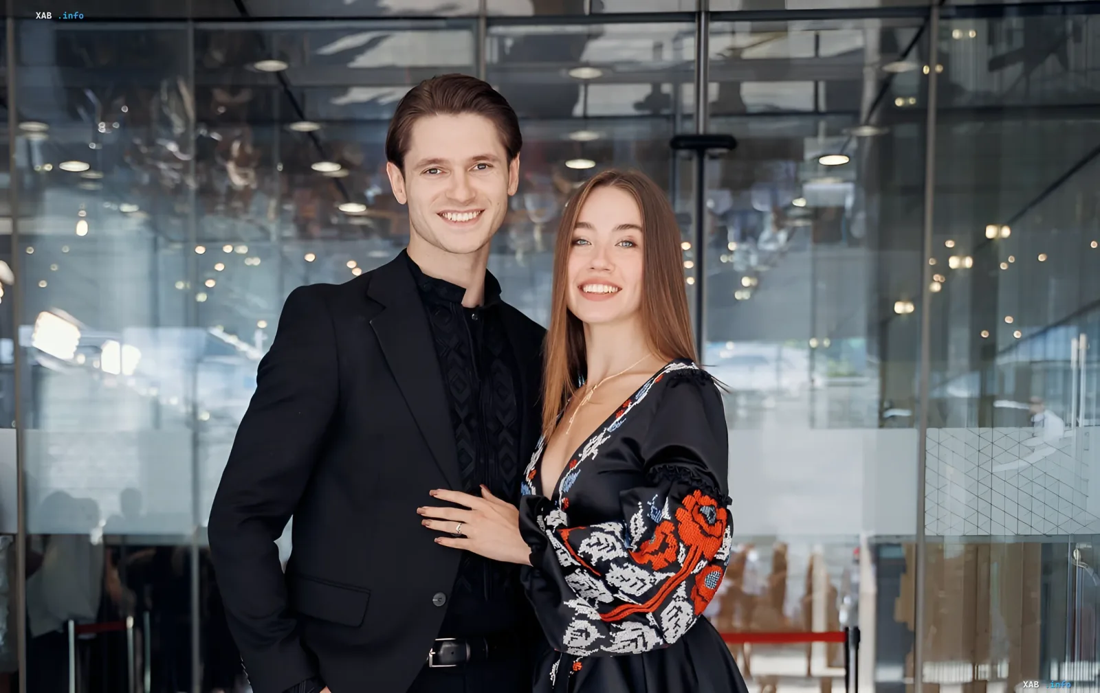 Yevhen Lesnychyi and Angelina Samchyk at their wedding in Kyiv