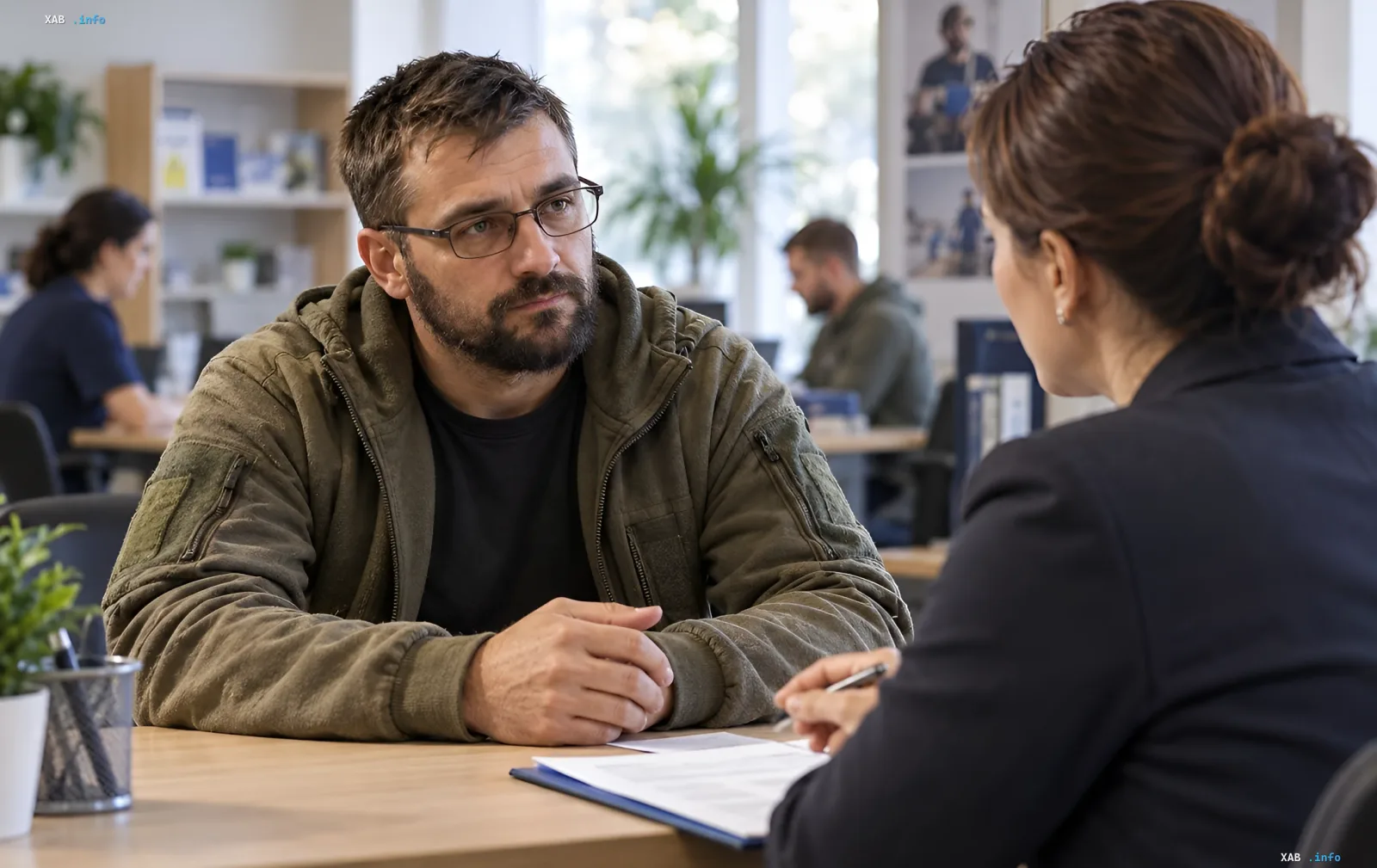 Military veteran receiving state support and consultation after demobilization