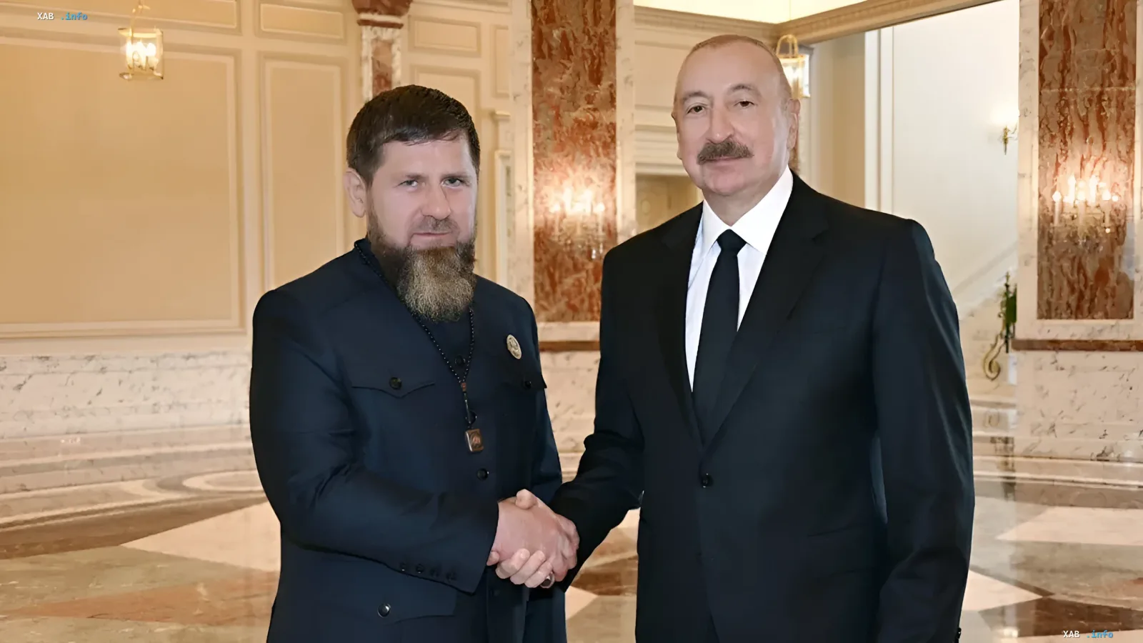President of Azerbaijan Ilham Aliyev and Chechen Head Ramzan Kadyrov during a meeting in Baku