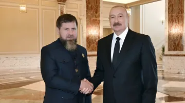 President of Azerbaijan Ilham Aliyev and Chechen Head Ramzan Kadyrov during a meeting in Baku