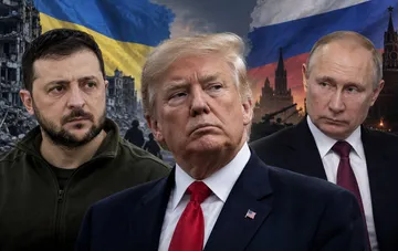 Дональд Трамп на фоне энергетической инфраструктуры Украины и России