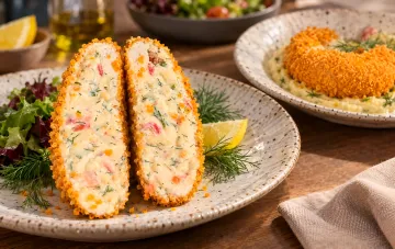 Курячі бомбочки з сирною начинкою та хрусткою паніровкою з чипсів
