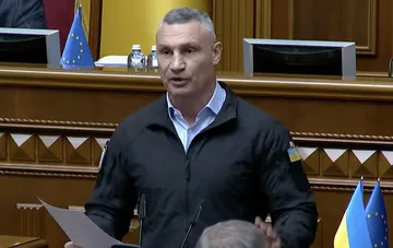 Vitali Klitschko spricht in der Werchowna Rada der Ukraine