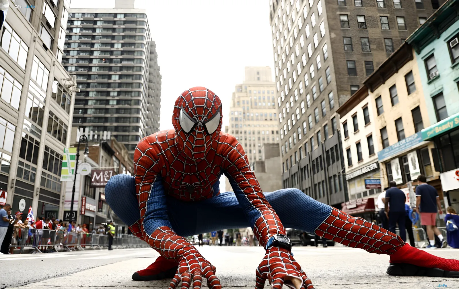 Spider-Man intersection street sign in Queens, New York
