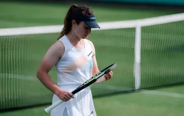 Daria Snigur on the tennis court during the tournament in Wuhan