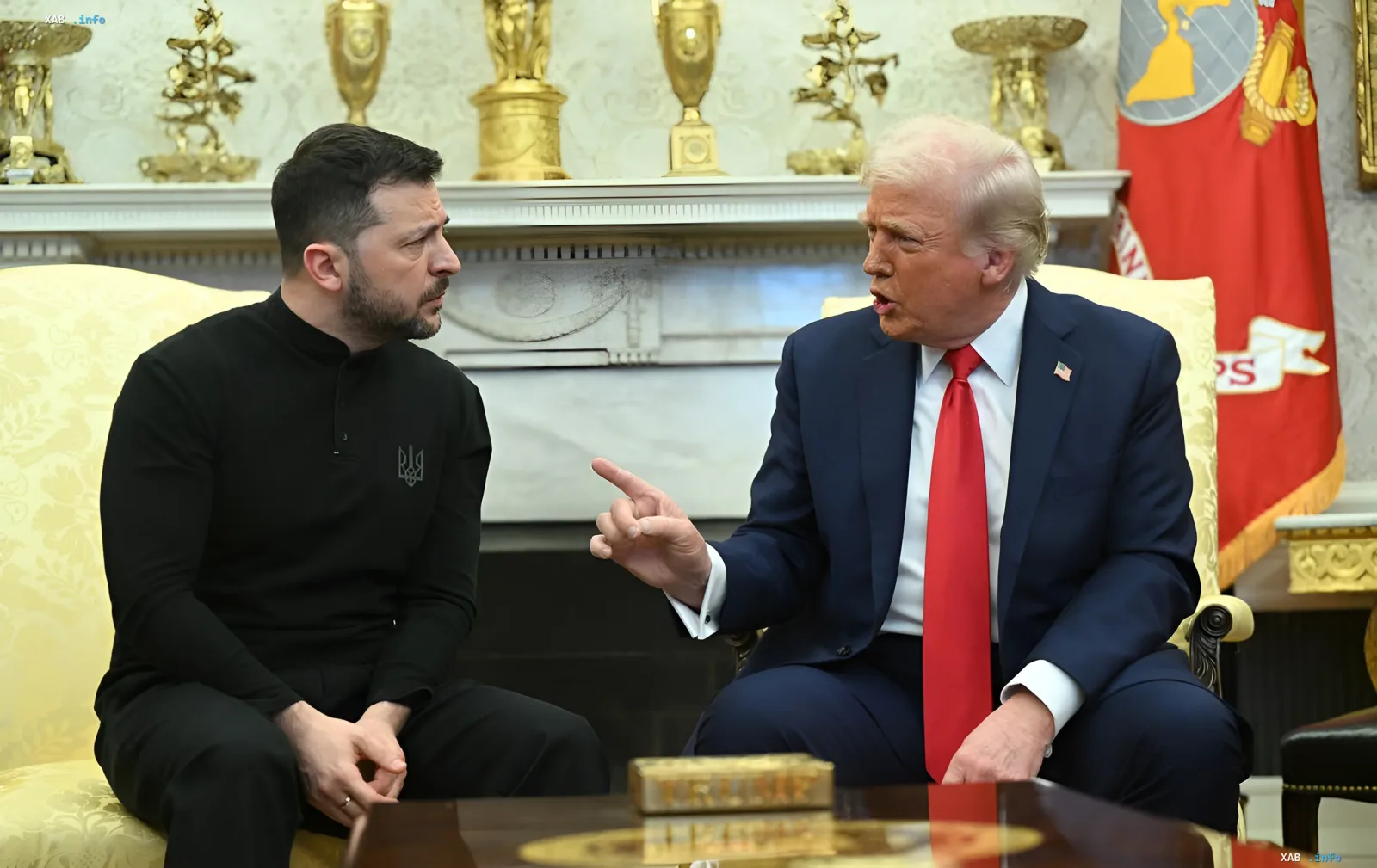 Ukrainian President Volodymyr Zelenskyy and US President Donald Trump during an official meeting