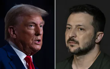 Дональд Трамп и Владимир Зеленский во время публичного обмена заявлениями и обострения отношений