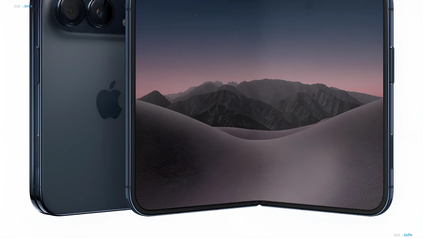 Первый складной смартфон Apple iPhone Duo с двойной камерой и безрамочным гибким экраном