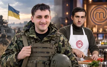 Финалист МастерШеф Виктор Перехрест в военной форме и с кулинарным фартуком