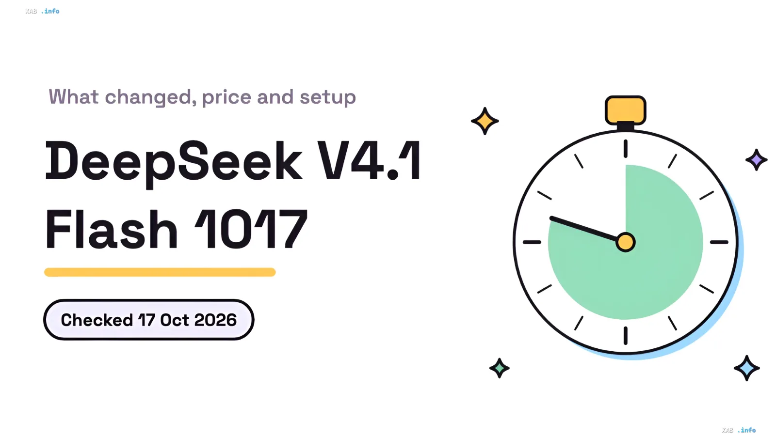 Иллюстрация с часами и текстом DeepSeek V4.1 Flash 1017 об релизе ИИ-модели