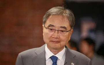 South Korean Foreign Minister Cho Hyun speaking during an official briefing