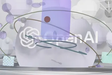 Абстрактная 3D-иллюстрация научных достижений искусственного интеллекта и OpenAI с логотипом компании