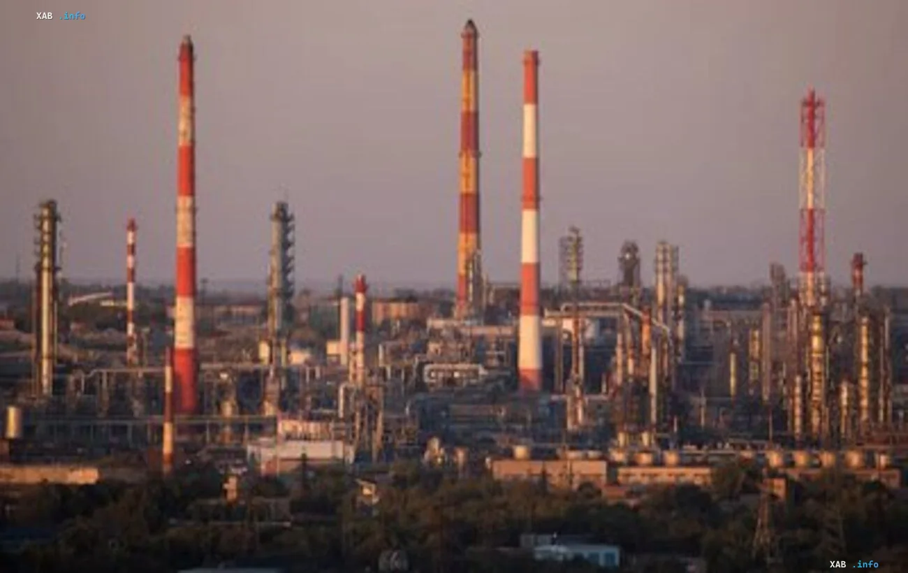 Panoramic view of an industrial enterprise with tall chimneys in the Rostov region