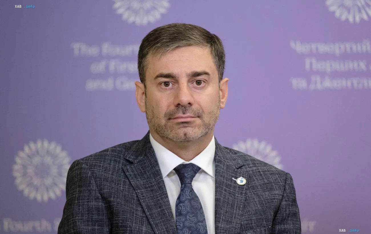 Ukrainian Parliament Commissioner for Human Rights Dmytro Lubinets during an official briefing